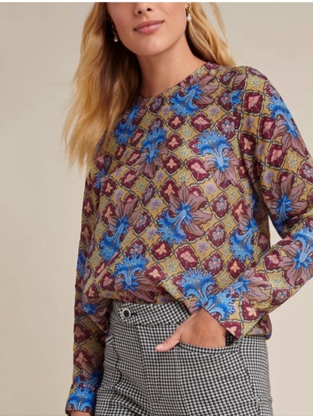 Anthropologie Tanvi Kedia Selene Geometric Blouse‎